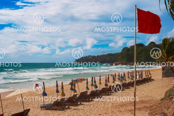 Red Flag. Phuket. Bang Tao Beach.