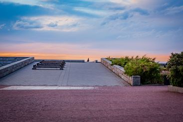 Västra hamnen i solnedgången