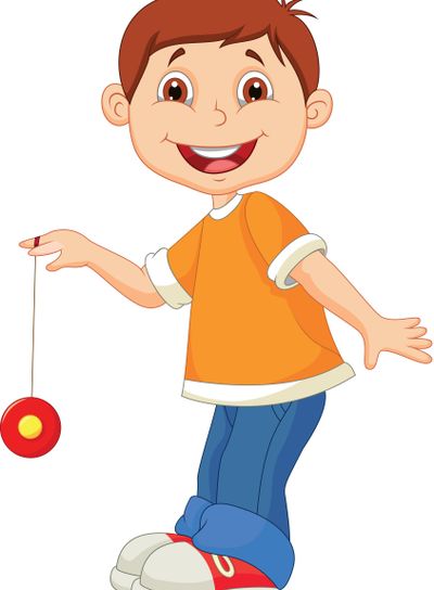 Young boy playing yo yo
