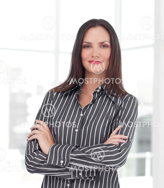 Portrait of a caucasian female manager looking at the camera