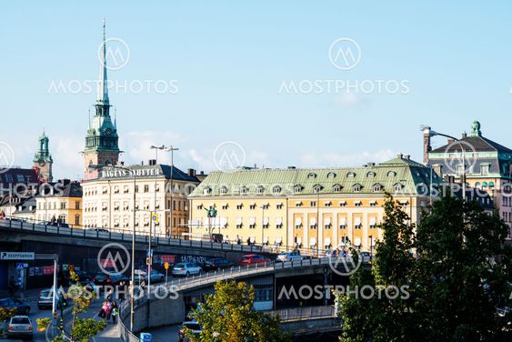 morgonrusning en vanlig dag i Stockholm