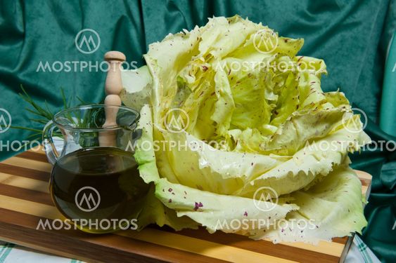 fresh salad and olive oil