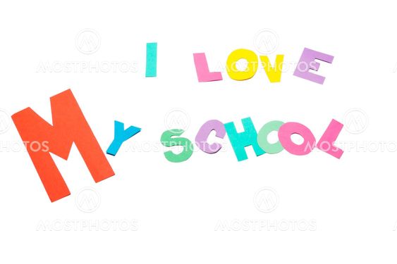 I love my school - white background