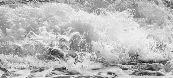 Black and white and blue sea