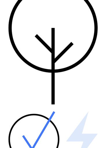 Sustainable energy concept with tree symbol, lightning...