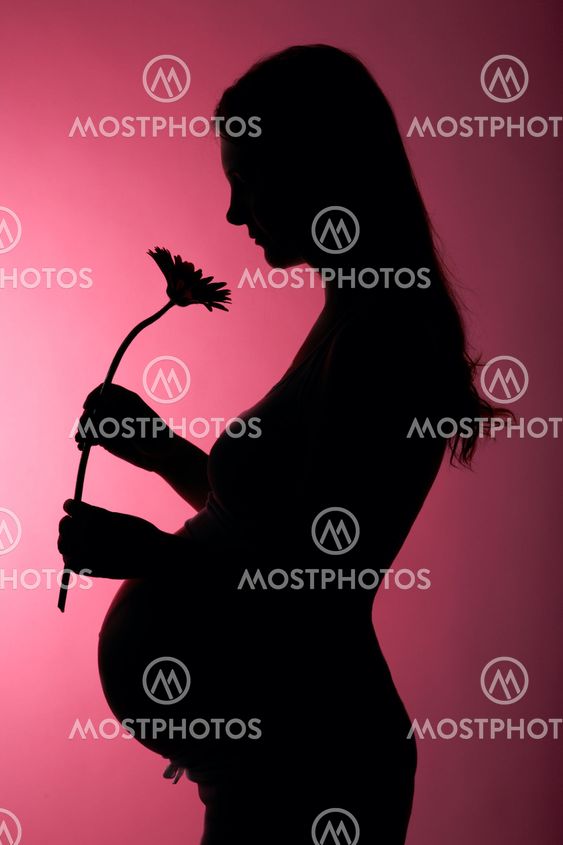 Silhouette of pregnant woman