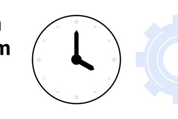 Clock, Gear, and Shopping Bag Concept for Time...