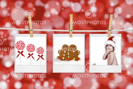 Christmas Images Hanging from a Rope