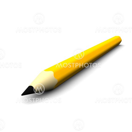 Orange pencil isolated on white
