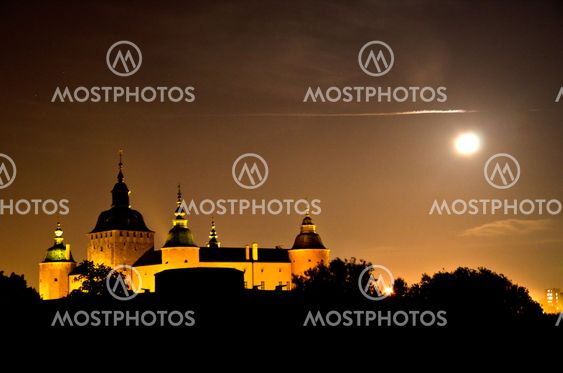 Moonlight over old castle