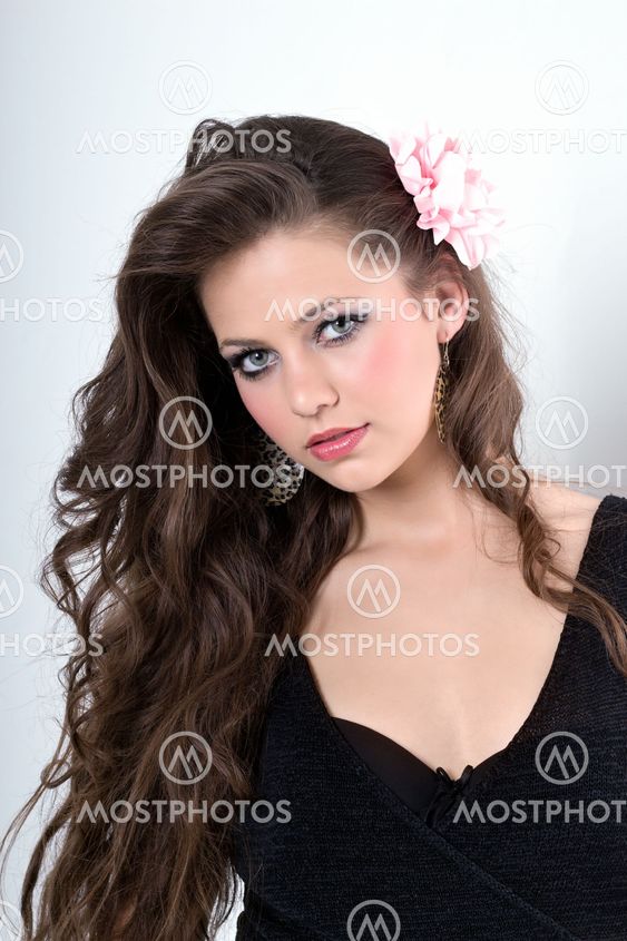 Beautiful girl with flower