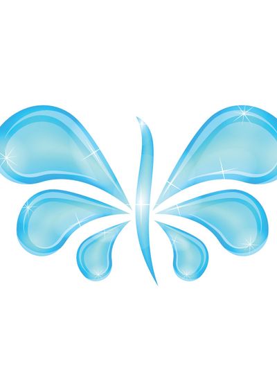 Abstract butterfly stylized water splash drops
