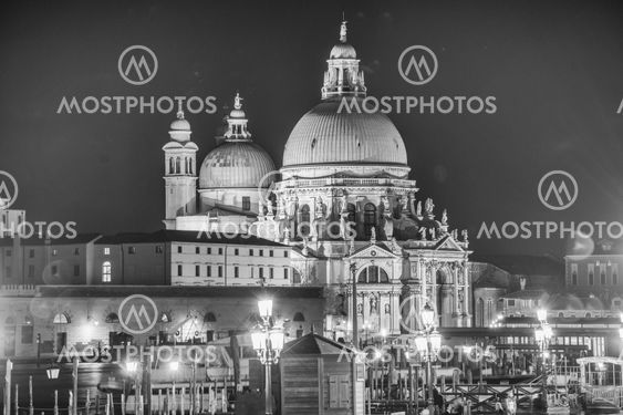 Basilica Santa Maria della Salute, Venice, Italy on a beautiful night