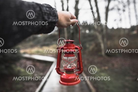 crop hand with lantern. High quality and resolution...