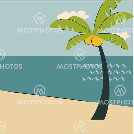 retro bech landscape