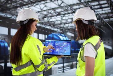 Female Engineer Inspecting Oil and Gas Plant