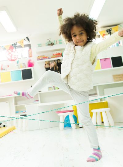 Little girl in the kindergarten