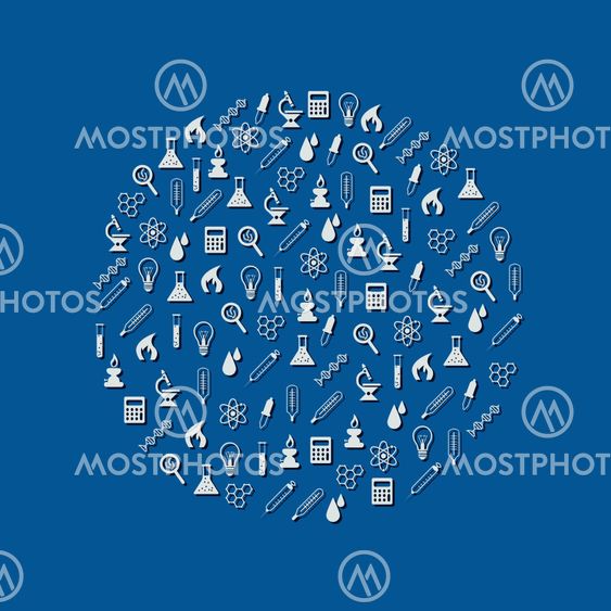 laboratory icons in circle