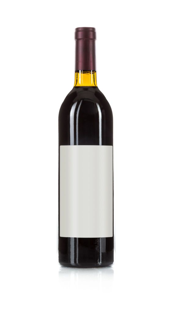 Wine Bottle with Dark Colored Wine and Blank Wine Label