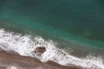 Aerial view of the beach on Amalfi seacoast, Italy