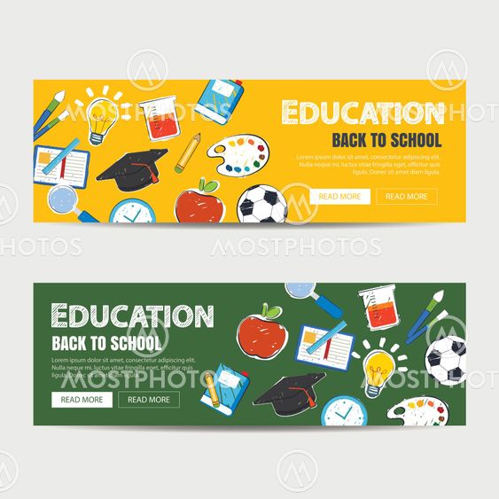 education banner and back to school background template