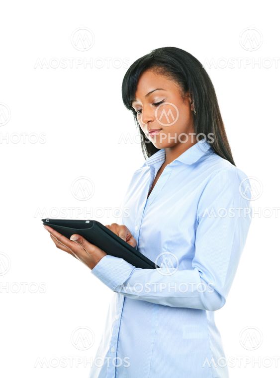 Woman with tablet computer