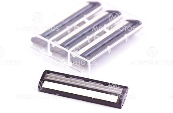 Bladed Razor Heads Set on the white background