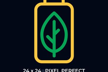 Eco friendly battery dark color line ui icon
