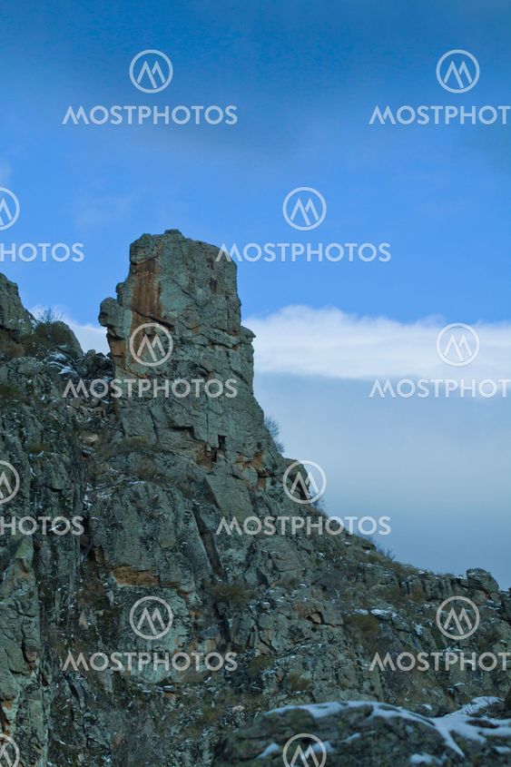 Odd rock formations on the cliffs over El Purgatorio waterfalls