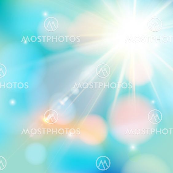 Bright shining sun with lens flare.