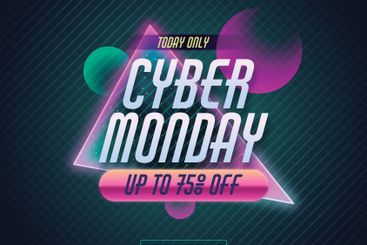Retro futuristic cyber monday concept