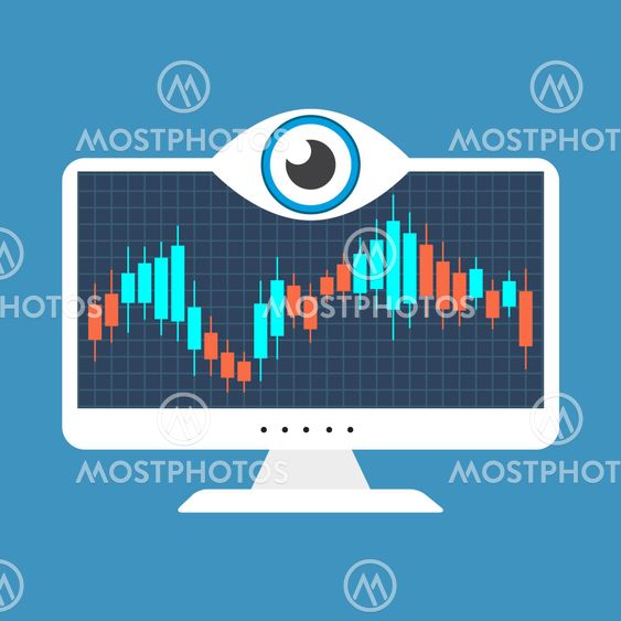 Stock market concept. Flat design stylish.
