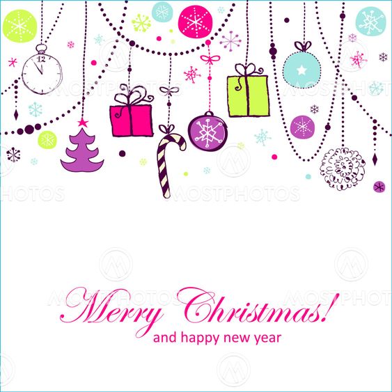 Holiday card with colorful elements