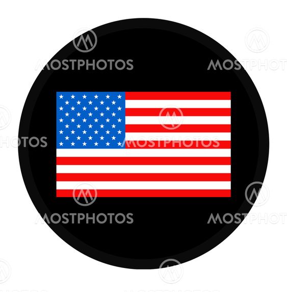 American flag on button