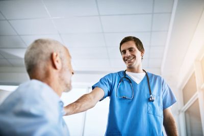 Theres nothing to fear when Im here. a male nurse caring...