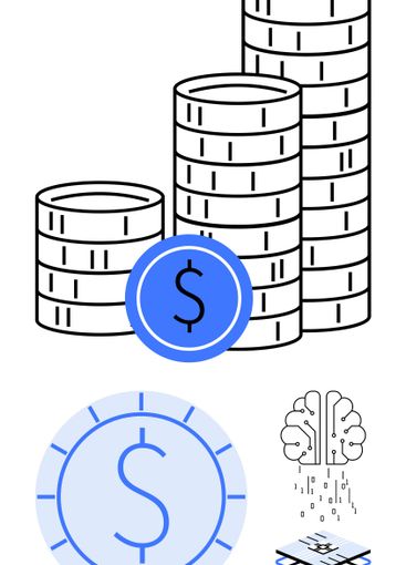 Stacked Coins with Technology and Artificial...
