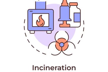 Incineration multi color concept icon