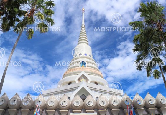 White pagoda in thai temple