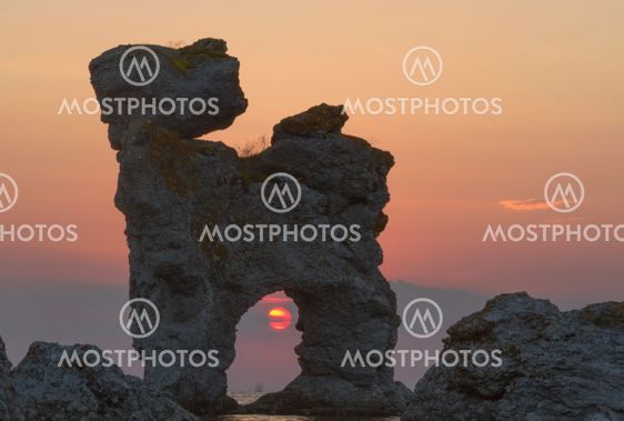 The rauk "The dog" in sunset
