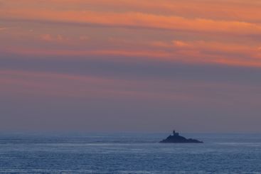 Coast with Phare de la Vieille near Pointe du Raz,...