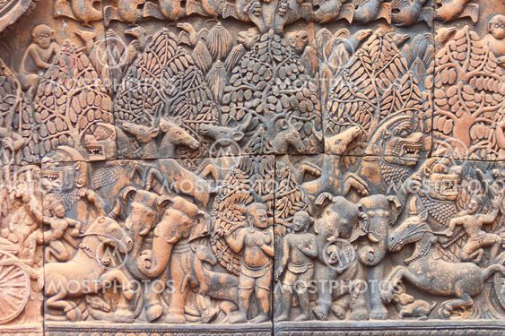 Stone Carved at the Bayon Temple, Angkor Thom