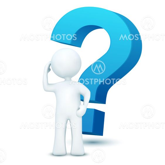 3d character with question mark