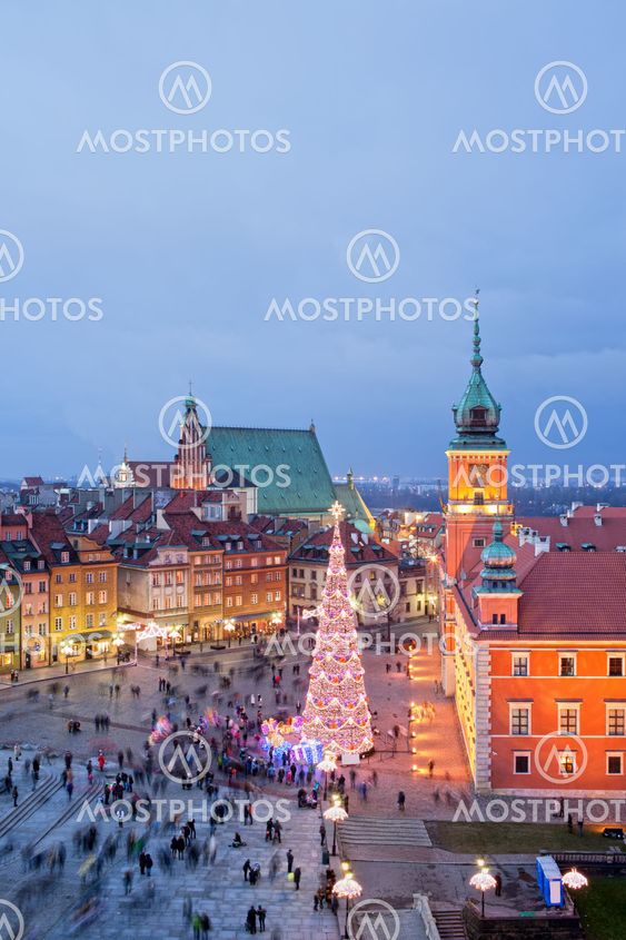 Old Town of Warsaw at Dusk