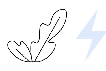 Feather, Lightning Bolt, and Cloud Representing Nature...
