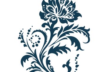 Beautiful Romantic Navy Blue Flower Floral Florist...