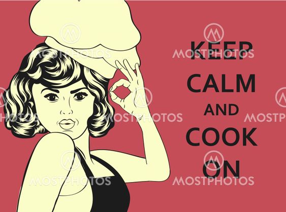 pop art woman cook