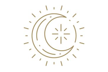 Spiritual magic half moon in sun beams natural light...