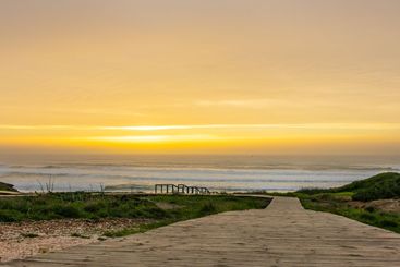 beautiful summer beach at the algarve coast in portugal