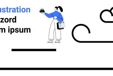 Woman Holding Coffee and Notebook Amid Minimalistic...