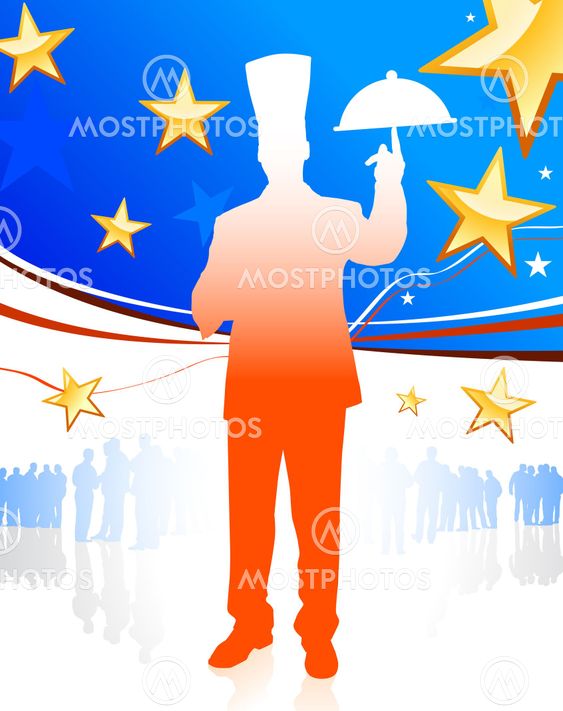 Cehf on patriotic background